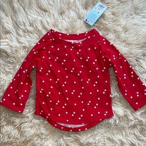 NWT Red Heart Pattern Infant Toddler Raglan Shirt 12M